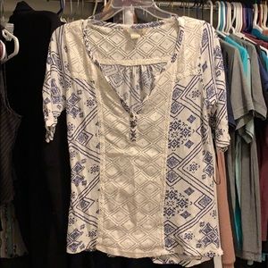 Lucky Brand cotton/linen lace top